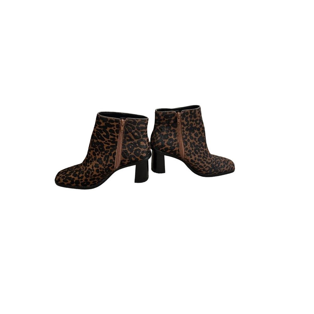 Gibson Latimer 7M Leopard Print Ankle Boots With 3-Inch Block Heel & Side Zipper - Picture 11 of 15